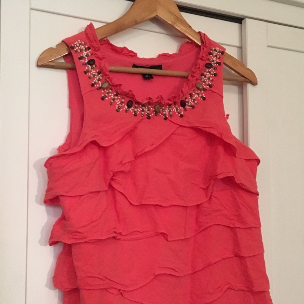 Coral shirt dress